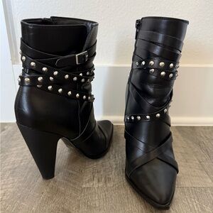 ALDO Black Studded Ankle Boots
